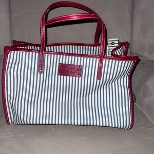 Kate Spade Vintage Nautical Red and denim Blue Striped Bag
